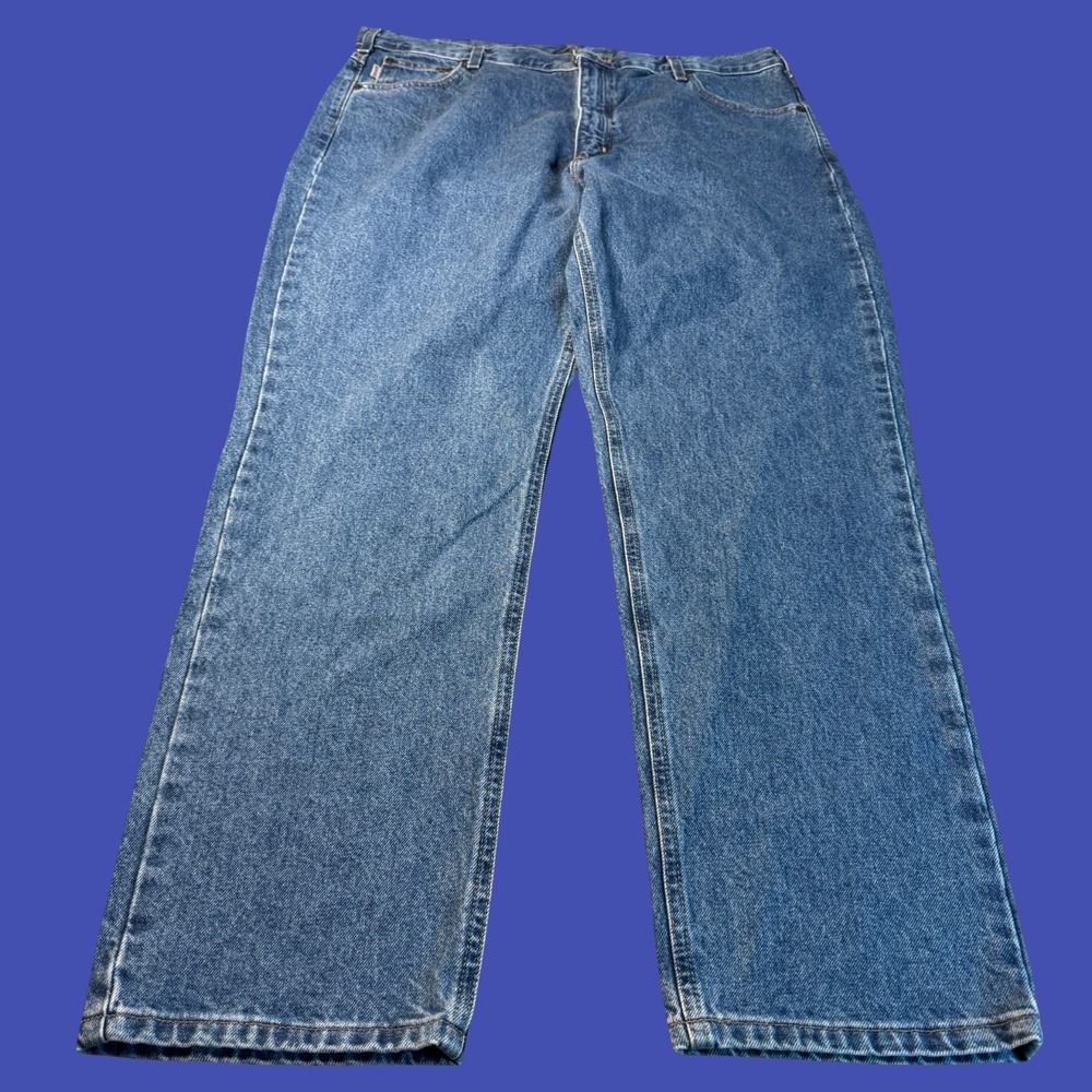 Carhartt B18 STW Jeans 42x32 Traditional Fit Blue Denim Straight Leg Workwear